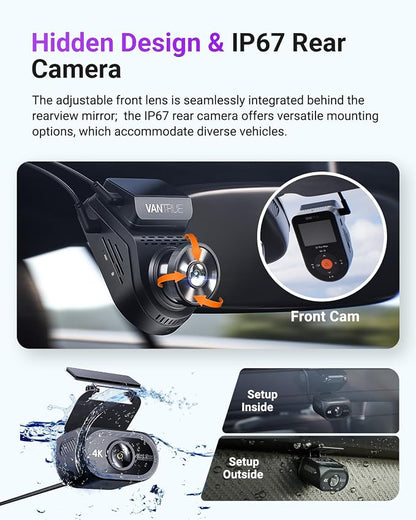 Vantrue S1 Pro Max 4K+4K Dash Cam Front and Rear, Dual 2160P Dash Camera - Image 7
