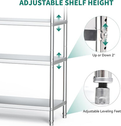 YITAHOME NSF Stainless Steel Shelves, Heavy Duty Shelving - Image 5