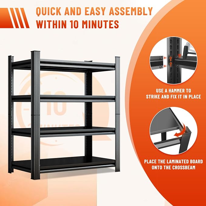 Heavy Duty 5-Tier Shelving Unit 3000LBS Capacity - Image 7