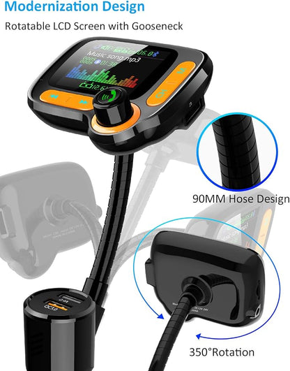 TSNAM Bluetooth FM Transmitter Car Adapter, Support Wireless Handsfree Call and - Image 5