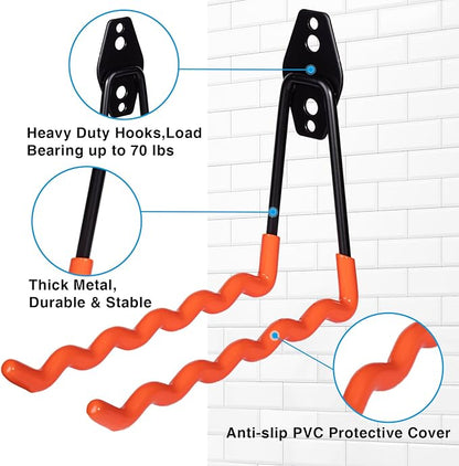 2 Packs Garage Wall Hooks, Wall-Mounted Heavy Duty Hanger Metal Badminton - Image 4