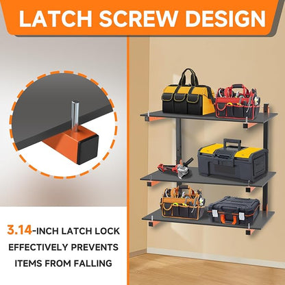 4 Pack Lumber Rack Wall Mount, Heavy Duty Wood Storage Racks, 6-Level System - Image 3