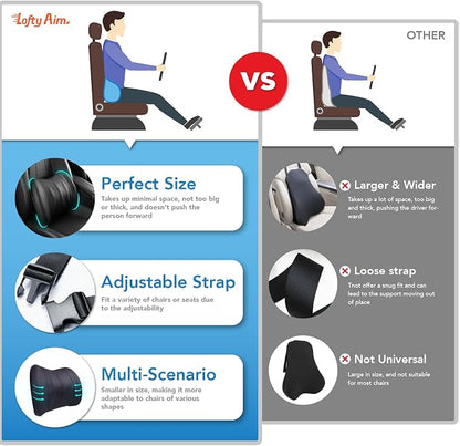 Lumbar Support Pillow for Car, Memory Foam Lumbar Pillow for Lower Back Pain - Image 9