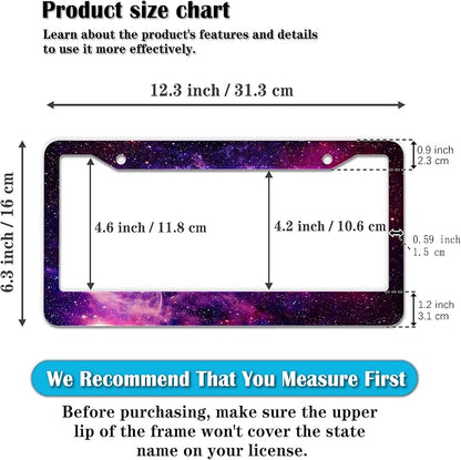 License Plate Frames Multicolor License Plate Cover Beautiful Galaxy Space - Image 2