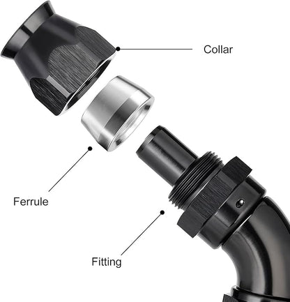 EVIL ENERGY 8AN 60 Degree PTFE One Piece Full Flow End Hose Fitting Aluminum - Image 2