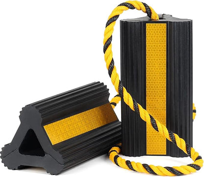 Heavy Duty Rubber Wheel Chocks, 1 Pair, Non-Slip Tire Stopper Blocks by OULEME