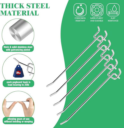 50Pcs 8"/20CM Pegboard Hooks Assortment Set, Metal Peg Board Hooks - Image 3