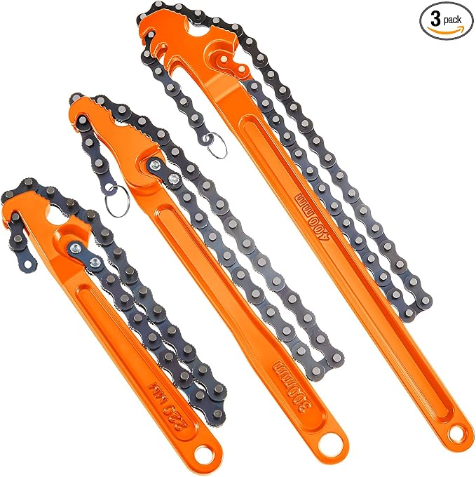 Lasnten 3 Pcs Large Reversible Chain Oil Filter Wrench by Lasnten