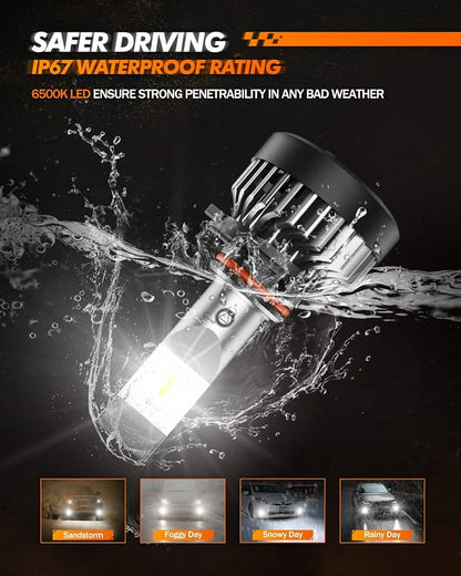 SEALIGHT H10 9145 LED Fog Light Bulbs or DRL, 600% Brightness 6500K Cool White - Image 3