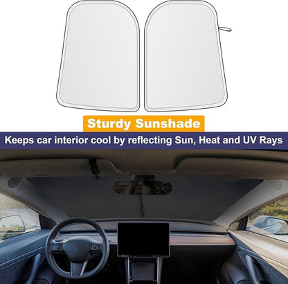 EcoNour Tesla Windshield Sun Shade | Foldable Front Windshield Shade - Image 8