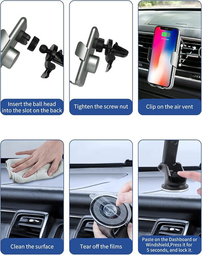 15W Car Mount Charger Qi Fast Wireless Charging Phone Mount, Windshield - Image 8