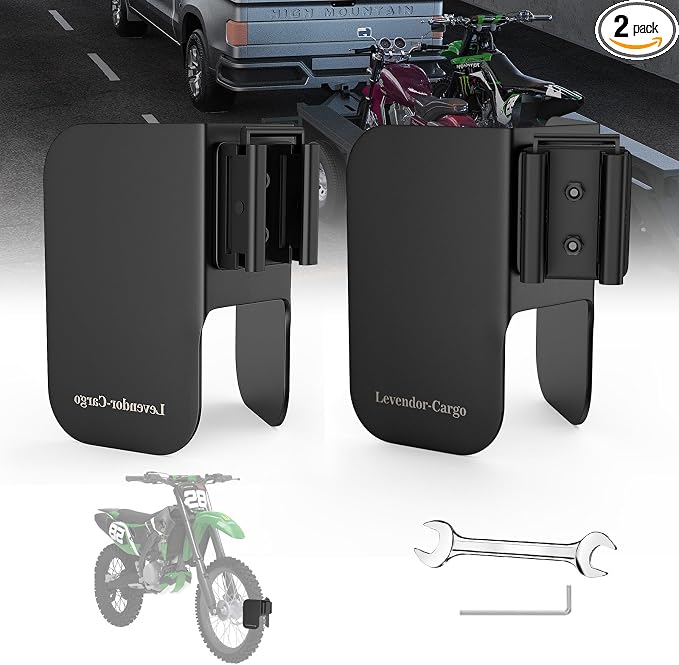 Motorcycle E-Track Wheel Chock, E Track Dirt Bike Wheel Chock fits tire 2" to 6" by Levendor