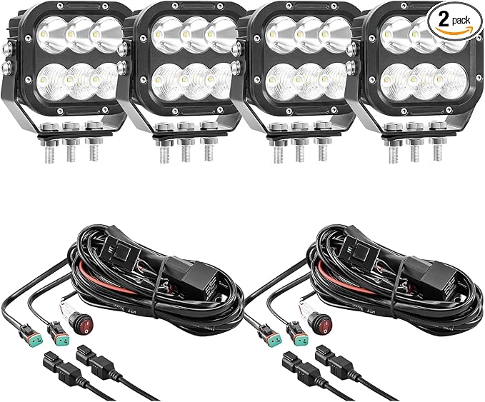 Off Road LED Pod Lights 5 Inch 120W 10000lm Offroad LED Work Light Pods by SanYoung-AutomotiveLights