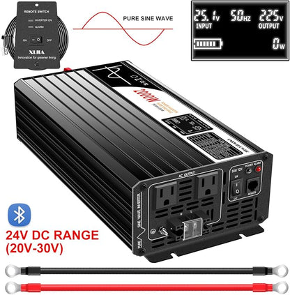 2000W Pure Sine Wave dc to ac Inverter Remote Switch DC 24V to AC 120V 60HZ - Image 3
