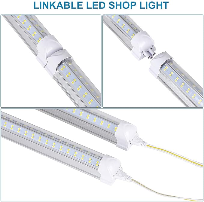 LED Shop Light Fixture, 60W 7500LM, 6000K Cold White, 4 Foot T8 Integrated LED - Image 4