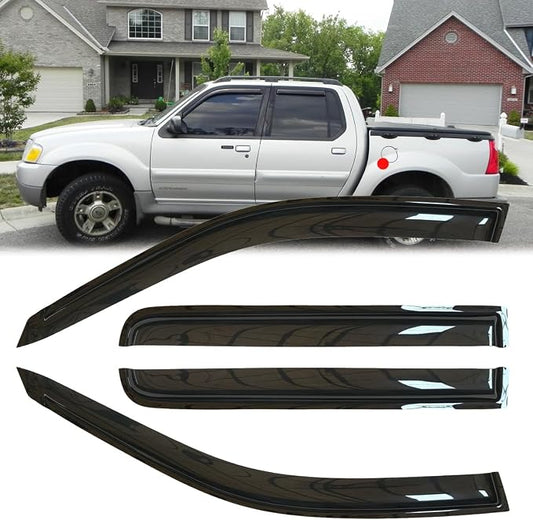4pcs Original Shatterproof in-Channel Style Window Rain Guards Shield Side Wind by Deebior