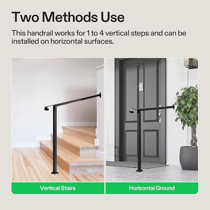 VIVOSUN Outdoor Handrail, 4 Step Stair Handrail, 47.5" x 39" Fits 1 to 4 Steps - Image 7
