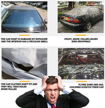 TUCAREST 6-Layers Premium Full Car Cover Hard Shell Zipper Design Waterproof - Image 8