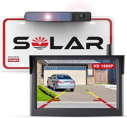 Solar Wireless Backup Camera, 1080P 5'' Monitor Back Up Camera Systems Wireless by ForcusonQuality