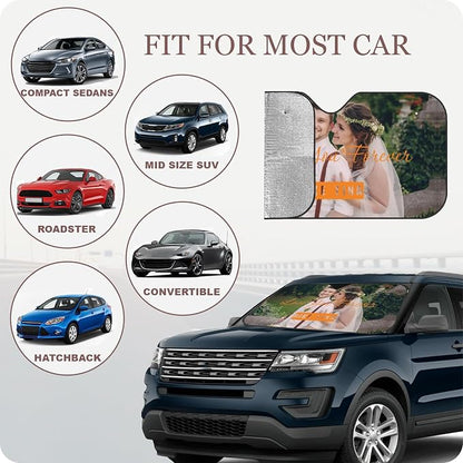 Custom Windshield Sun Shade for Car Personalized Window Sunshades Add Your - Image 7