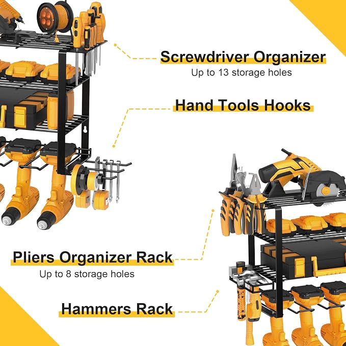 4 Layers Power Tool Organizer Wall Mount - Image 4