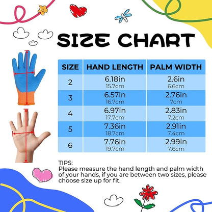 HANDLANDY 3 Pairs Kids Gardening Gloves Latex Free, Nitrile Coated Children - Image 5