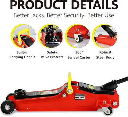 2 Ton Low Profile Floor Jack, Heavy Duty - Image 3