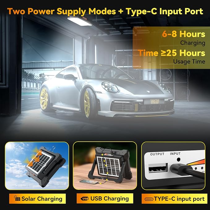 200W Led Work Light Rechargeable, 20000MAh Solar Portable Light, 20000LM - Image 3