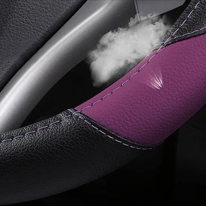 Leather Car Steering Wheel Cover, Non-Slip Car Wheel Cover Protector Breathable - Image 4