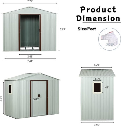 8 x 4 FT Outdoor Storage Shed - Image 4