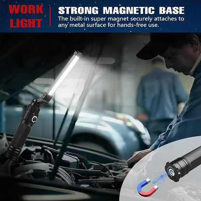 Rechargeable Work Light, 360° Rotate Design, Magnetic LED Work Light Foldable - Image 6