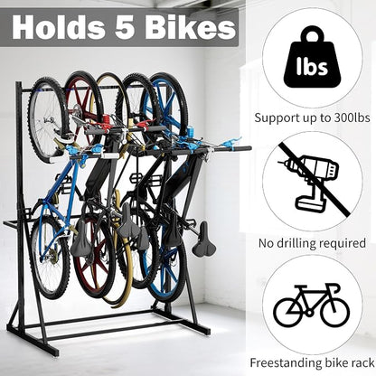 Freestanding Bike Storage Rack, Heavy Duty Vertical Bike Rack - Image 3