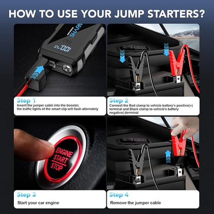 Jump Starter 4000A, 12V Car Battery Jump Starter - Image 8