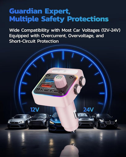 Nulaxy 54W Bluetooth 5.3 Car Adapter - Image 8