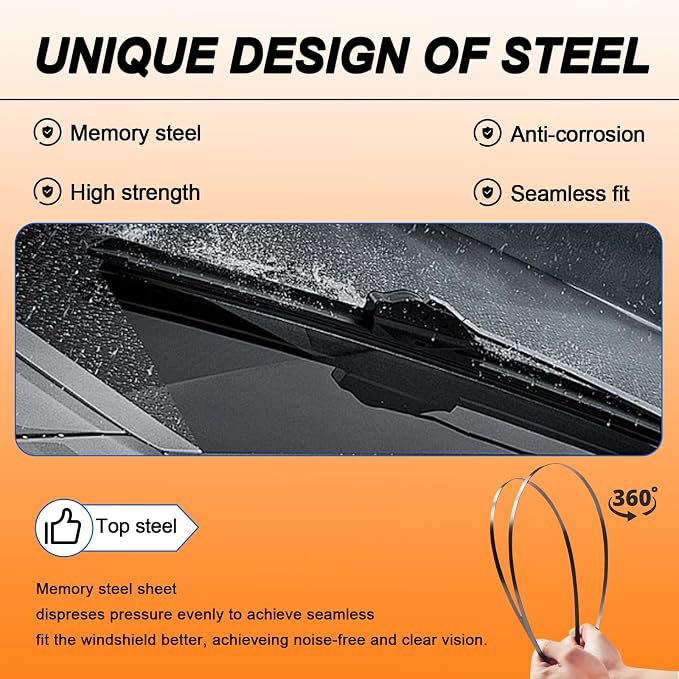 HULADAED® 28''+14''+14'' Windshield Wipers Replacement - Image 3