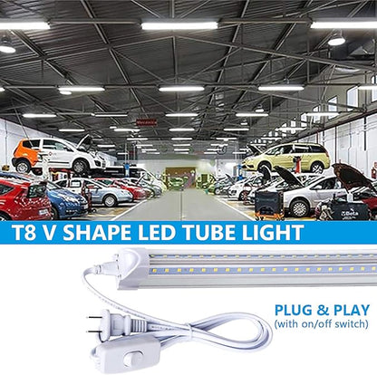 8ft LED Shop Light Fixture, 100W 15000LM 6000K, Cold White, V Shape, Hight - Image 6