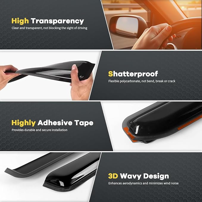 in-Channel Rain Guards Fit for 2007-2013 Chevy Silverado/GMC Sierra - Image 4