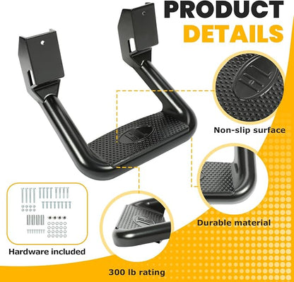 ECOTRIC Universal Side Steps-300LB Load, Electrophoresis Black Aluminum Step - Image 5