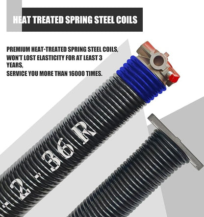 Garage Door Torsion Spring Set, Pair of 2" Electrophoresis Coated Garage Door - Image 2