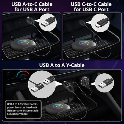 CB6 CarPlay AI Box & Android AI Box, Wireless CarPlay/AndroidAuto Adapter - Image 6