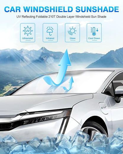 KUST Windshield Sun Shade for 2017-2021 Honda Clarity Window Shade Sun Visor - Image 2
