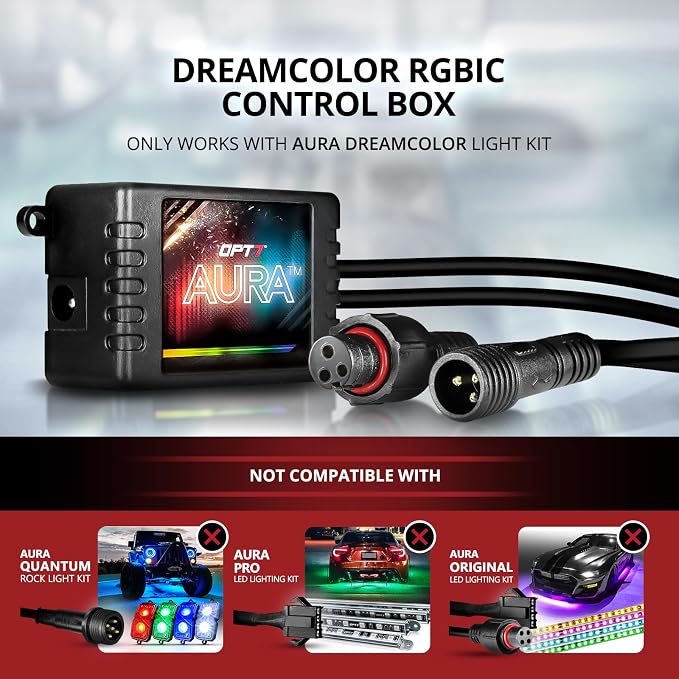 OPT7 Aura DreamColor RGB-IC LED Car Interior Light Strips, Color Chasing Light - Image 8