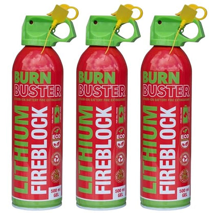 Lithium-Ion Fire Extinguishing Gel 3-Pack by BurnBusterFireSafetyGear