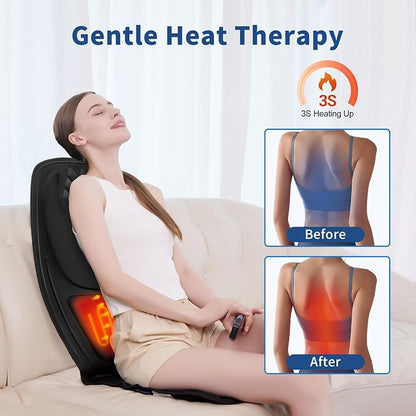 Back Massage Chair Pad with 3D Lumbar Support, Electric Back Massager - Image 2