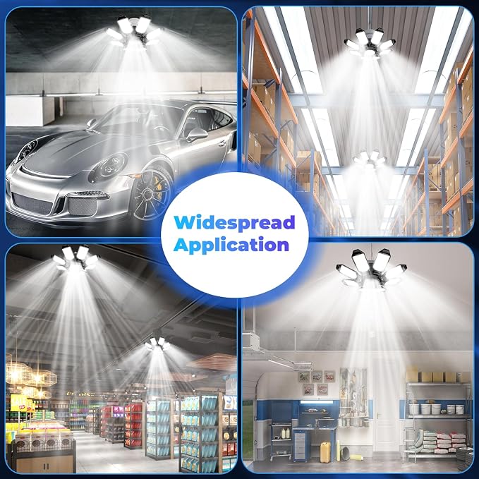 Garage Lights - Super Bright 250W LED Garage Ceiling Light w/ 8 Deformable - Image 6