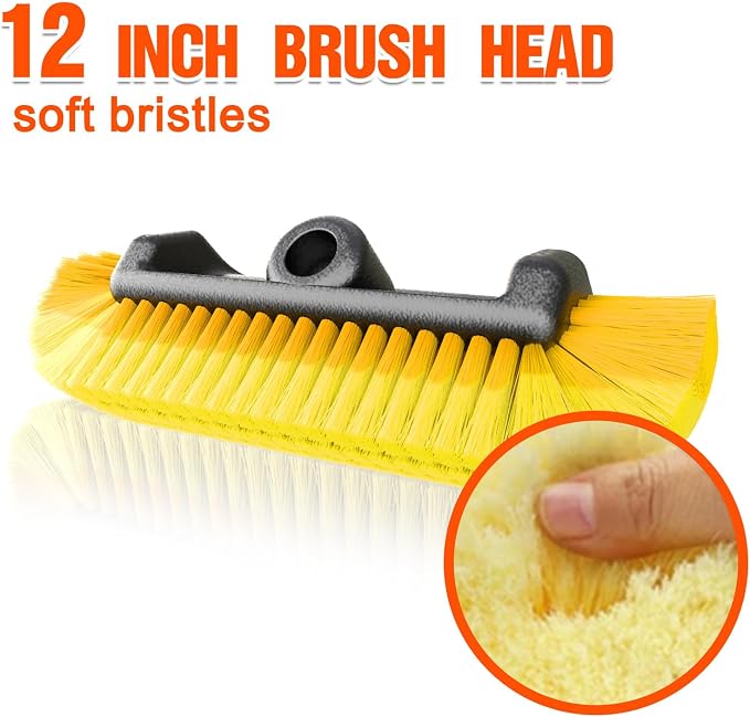 12FT Car Wash Brush with Long Handle, Car Cleaning Brush with 12 Inch Soft - Image 3