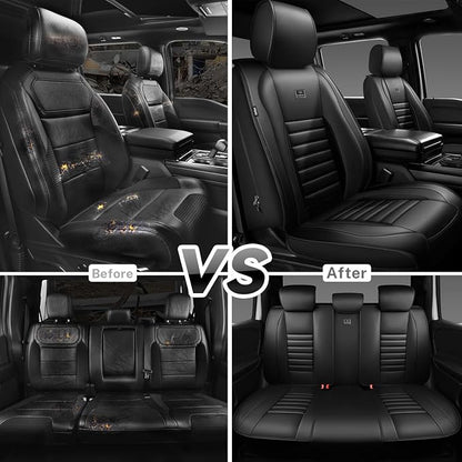 CAR PASS Nappa Leather Car Seat Covers Full Set, Luxury Seat Protector - Image 6