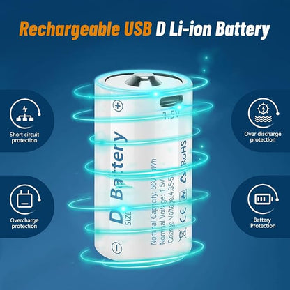 1.5V D Size Cell Battery for Flashlight Toys & floodlight, Lithium D Batteries - Image 4
