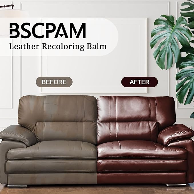12oz Leather Recoloring Balm & 3.4oz Mink Oil Leather Conditioner kit, Tan - Image 2