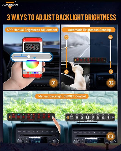 Auxbeam 8 Gang Slim Switch Panel Bluetooth RGB AS-800 - Image 3
